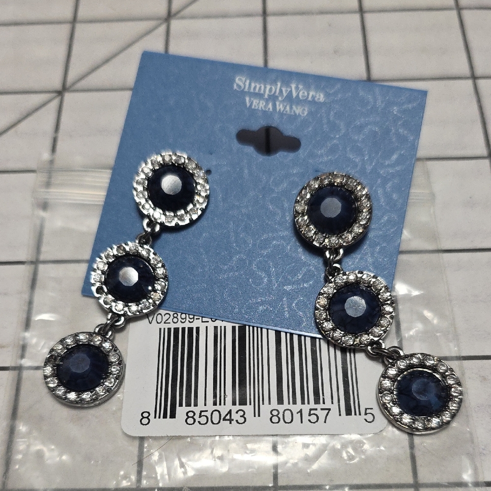 Simply Vera Vera Wang Silver and Blue Elegant Earrings